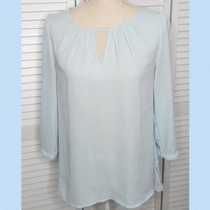 Express Pleated Baby Blue Crepe Blouse Women's size small